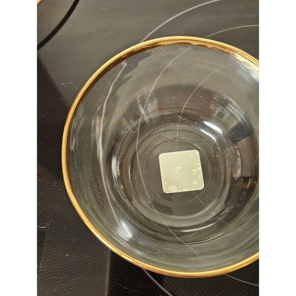 Vintage Toscany Round Serving Tray W/ Dip Bowl 24 Karat Gold Rim Costa D'oro - Picture 9 of 10